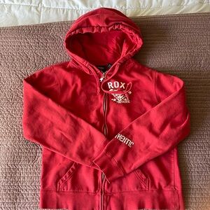 Vintage Roxy Red Hoodie Zip up medium